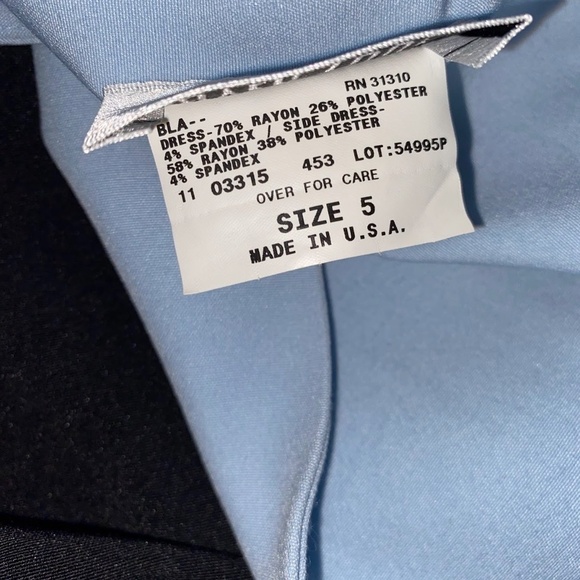 NWT Vintage Byer Too! Color Block Poplin Bengaline Blue Black Mini Dress size 5 - Picture 7 of 8